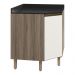 Balcao Canto Obliquo Tampo MDF Kali 12222 Carvalho Toq Off White Cetim Nicioli