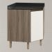 Balcao Canto Obliquo Tampo MDF Kali 12222 Carvalho Toq Off White Cetim Nicioli