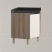 Balcao Canto Obliquo Tampo MDF Kali 12222 Carvalho Toq Off White Cetim Nicioli