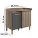 Balcao Canto Reto 89 cm Com Tampo 16990 Carvalho Nature Chumbo Nicioli