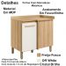Balcao Canto Reto 89 cm Com Tampo 16990 Freijo Off White Cristal Nicioli