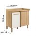 Balcao Canto Reto 89 cm Com Tampo 16990 Freijo Off White Cristal Nicioli