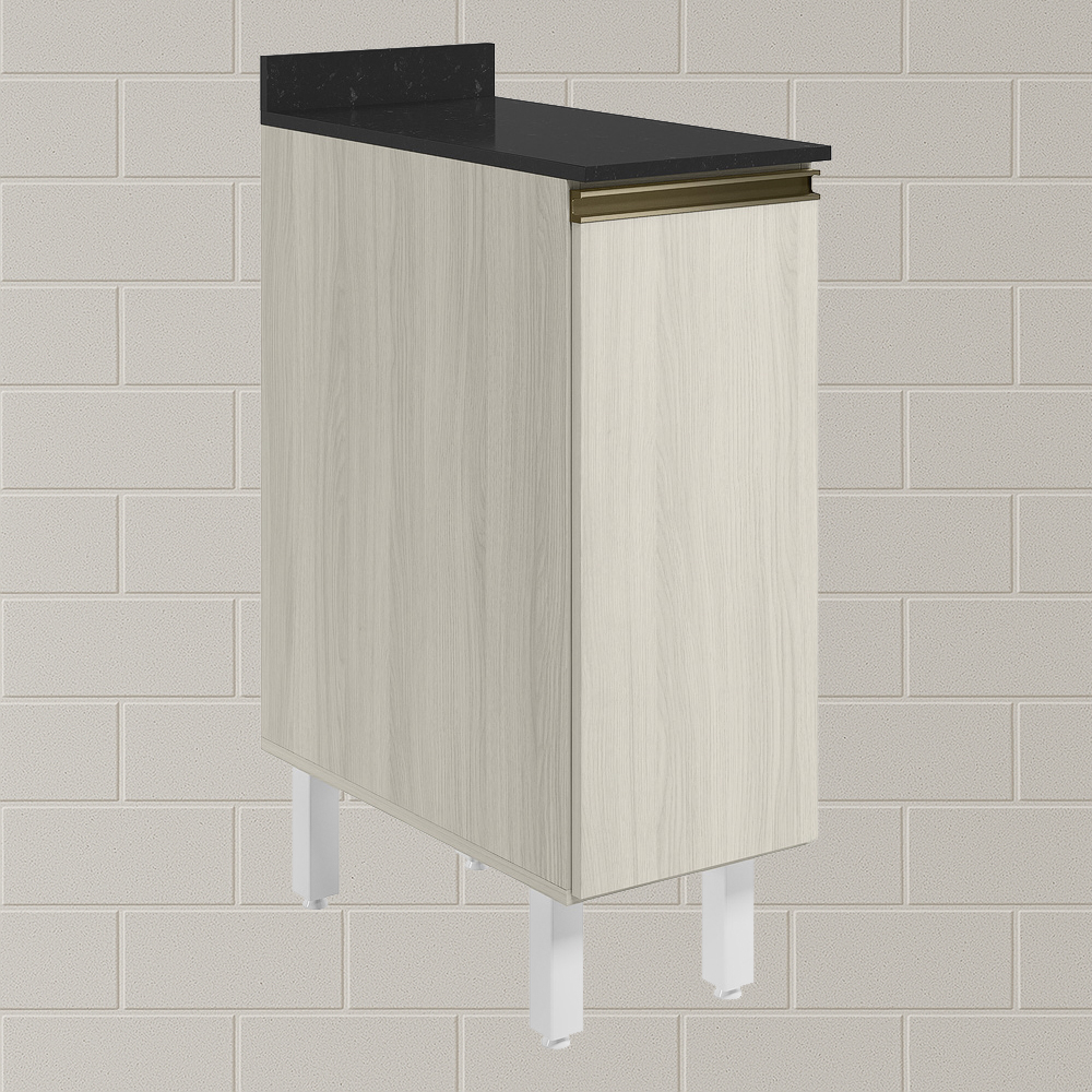 Balcao Com Tampo 1P 30 cm MDF Kali 12217 Bianco Toq Bianco Toq Nicioli