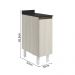 Balcao Com Tampo 1P 30 cm MDF Kali 12217 Bianco Toq Bianco Toq Nicioli