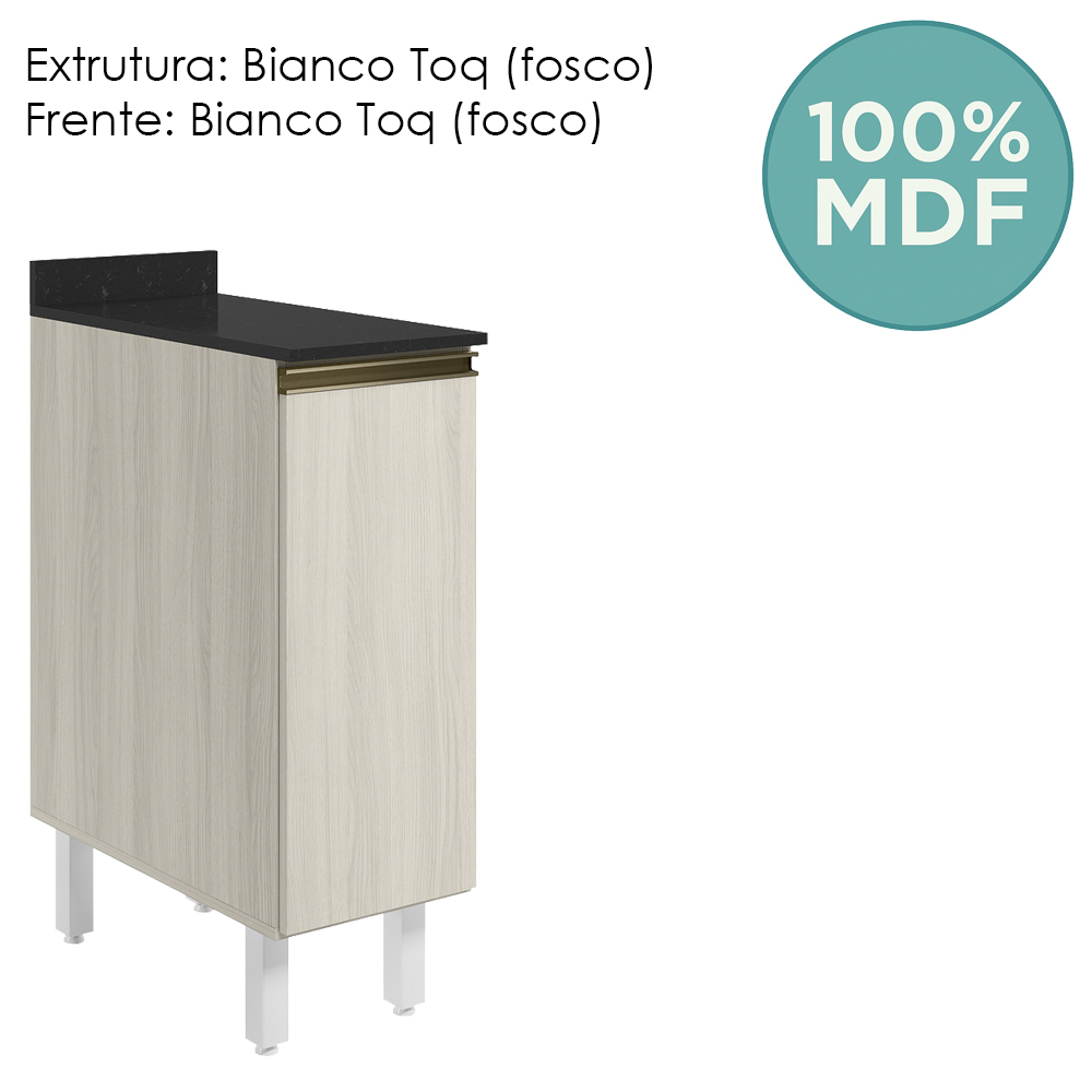 Balcao Com Tampo 1P 30 cm MDF Kali 12217 Bianco Toq Bianco Toq Nicioli