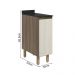 Balcao Com Tampo 1P 30 cm MDF Kali 12217 Carvalho Toq Bianco Toq Nicioli