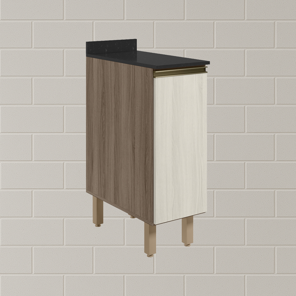 Balcao Com Tampo 1P 30 cm MDF Kali 12217 Carvalho Toq Bianco Toq Nicioli