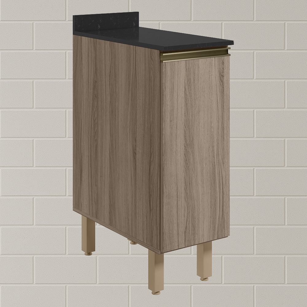 Balcao Com Tampo 1P 30 cm MDF Kali 12217 Carvalho Toq Carvalho Toq Nicioli