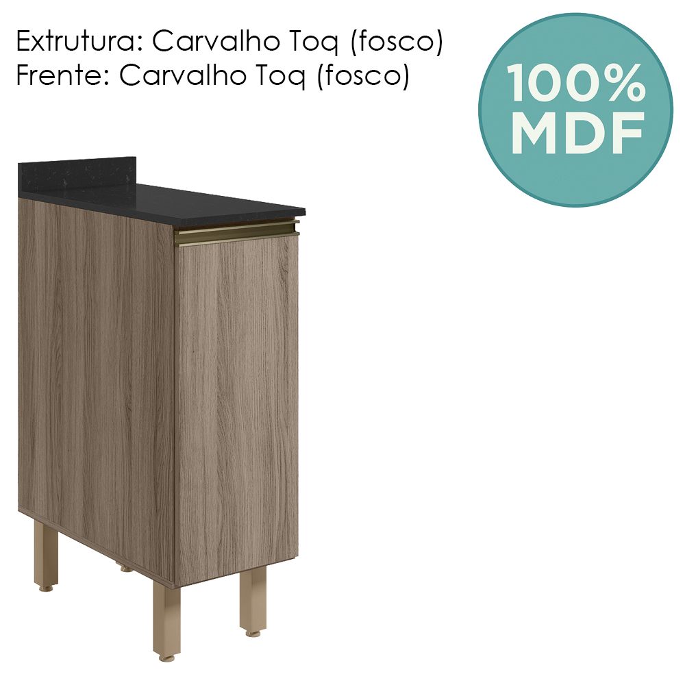 Balcao Com Tampo 1P 30 cm MDF Kali 12217 Carvalho Toq Carvalho Toq Nicioli