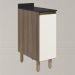 Balcao Com Tampo 1P 30 cm MDF Kali 12217 Carvalho Toq Off White Cetim Nicioli