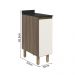 Balcao Com Tampo 1P 30 cm MDF Kali 12217 Carvalho Toq Off White Cetim Nicioli