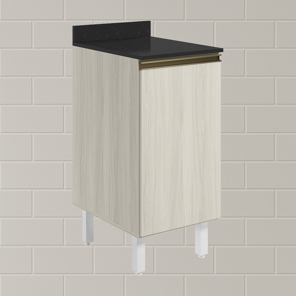 Balcao Com Tampo 1P 40 cm MDF Kali 12218 Bianco Toq Bianco Toq Nicioli