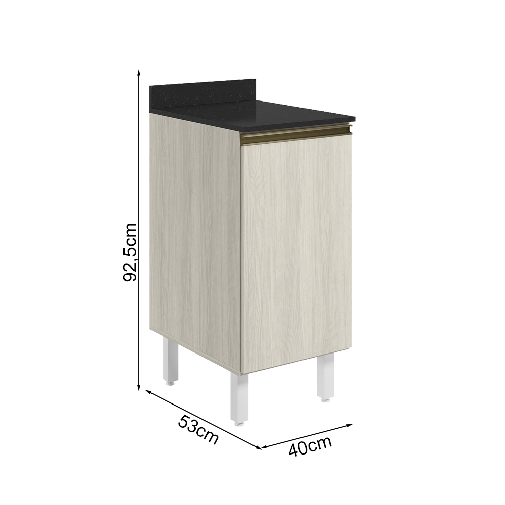 Balcao Com Tampo 1P 40 cm MDF Kali 12218 Bianco Toq Bianco Toq Nicioli