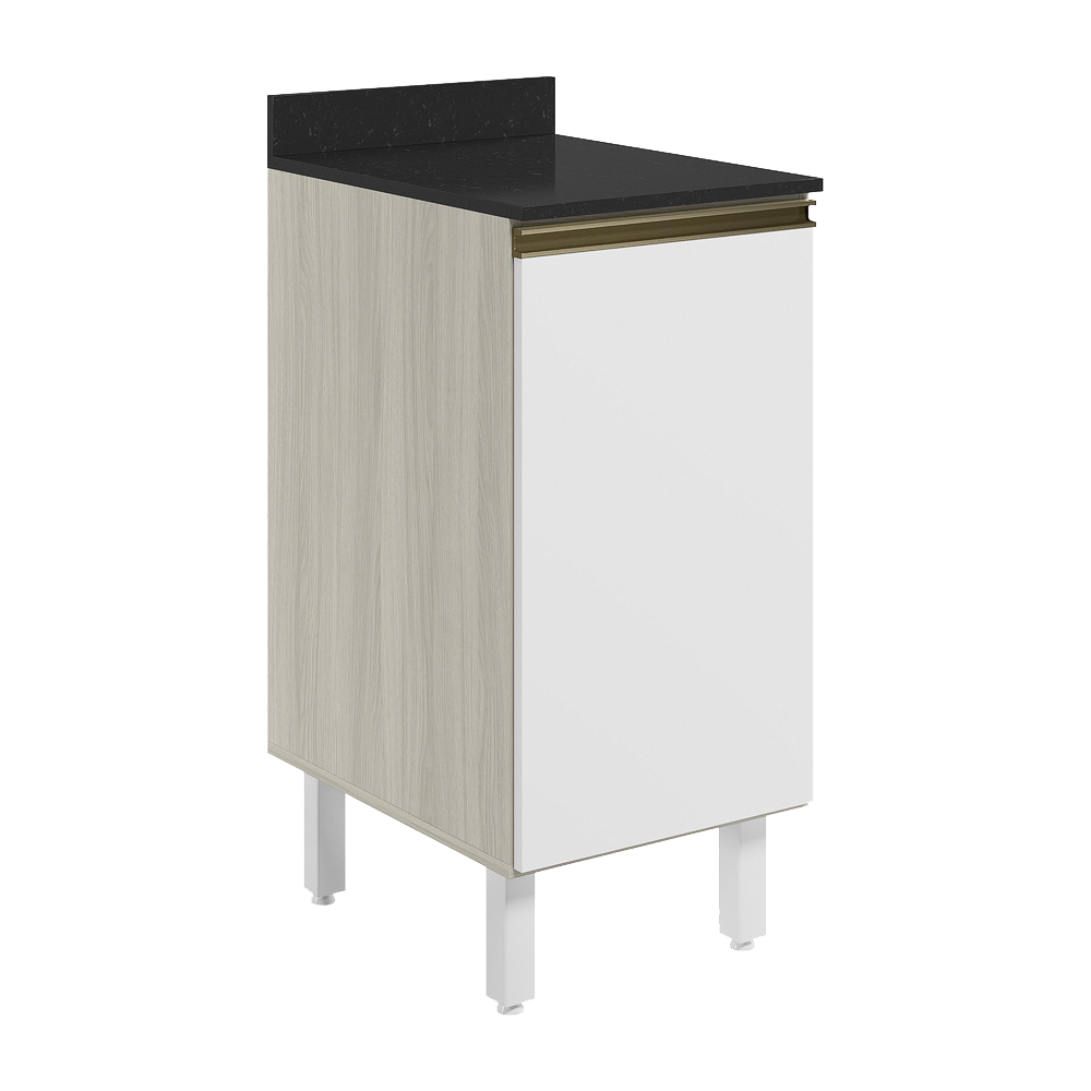 Balcao Com Tampo 1P 40 cm MDF Kali 12218 Bianco Toq Branco Uv Nicioli
