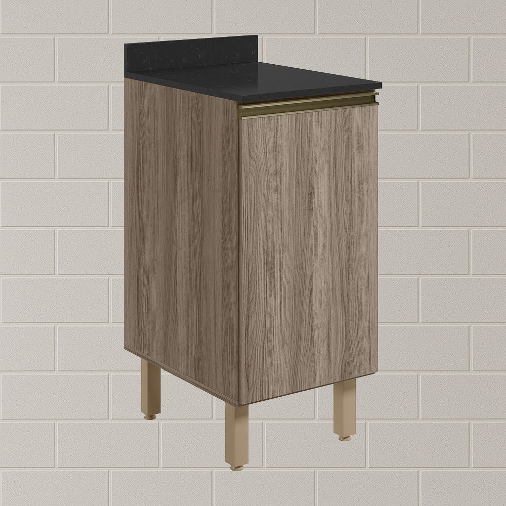 Balcao Com Tampo 1P 40 cm MDF Kali 12218 Carvalho Toq Carvalho Toq Nicioli