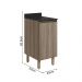 Balcao Com Tampo 1P 40 cm MDF Kali 12218 Carvalho Toq Carvalho Toq Nicioli