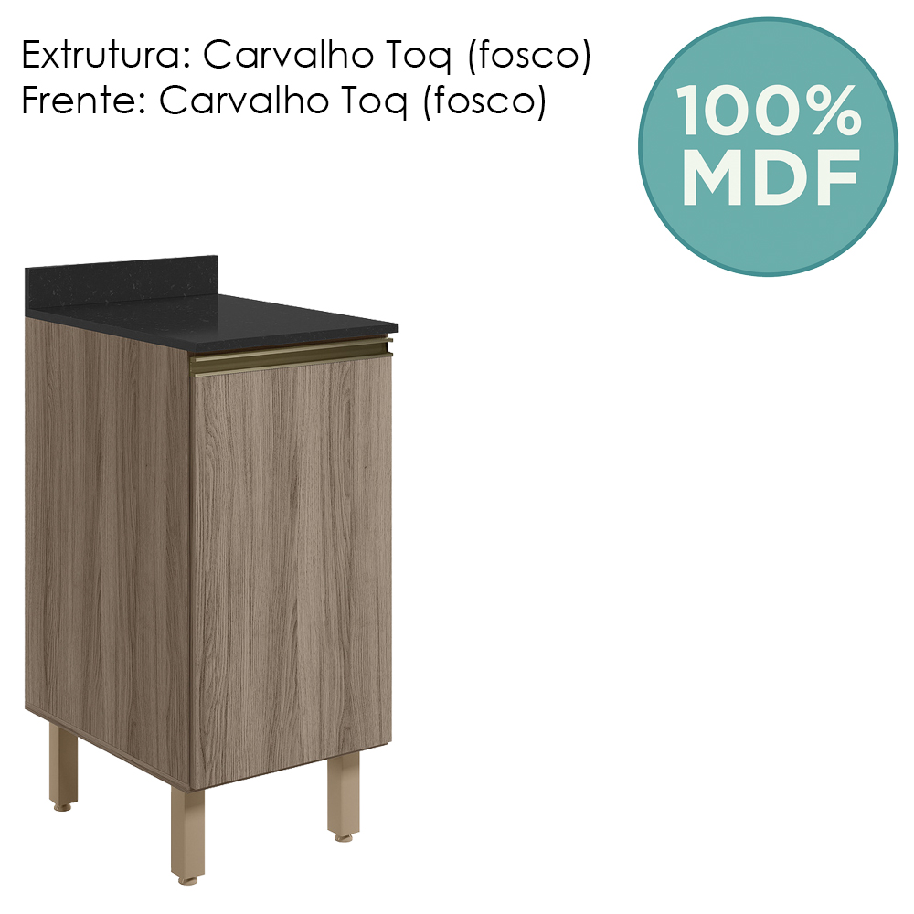 Balcao Com Tampo 1P 40 cm MDF Kali 12218 Carvalho Toq Carvalho Toq Nicioli