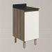 Balcao Com Tampo 1P 40 cm MDF Kali 12218 Carvalho Toq Off White Cetim Nicioli