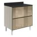 Balcao Com Tampo 2 Gavetoes Vidro 80 cm MDF Kali 16412 Bianco Toq Nicioli