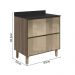 Balcao Com Tampo 2 Gavetoes Vidro 80 cm MDF Kali 16412 Carvalho Toq Nicioli