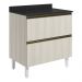 Balcao Com Tampo 2G 80cm MDF Kali 16412 Bianco Toq Bianco Toq Nicioli