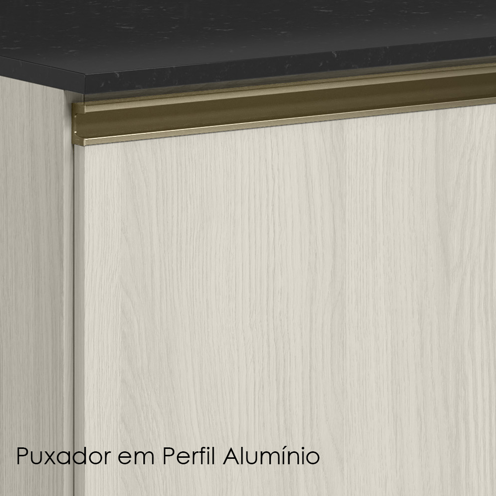 Balcao Com Tampo 2G 80cm MDF Kali 16412 Bianco Toq Bianco Toq Nicioli