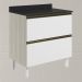 Balcao Com Tampo 2G 80cm MDF Kali 16412 Bianco Toq Branco Uv Nicioli