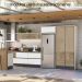 Balcao Com Tampo 2G 80cm MDF Kali 16412 Bianco Toq Branco Uv Nicioli