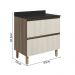 Balcao Com Tampo 2G 80cm MDF Kali 16412 Carvalho Toq Bianco Toq Nicioli