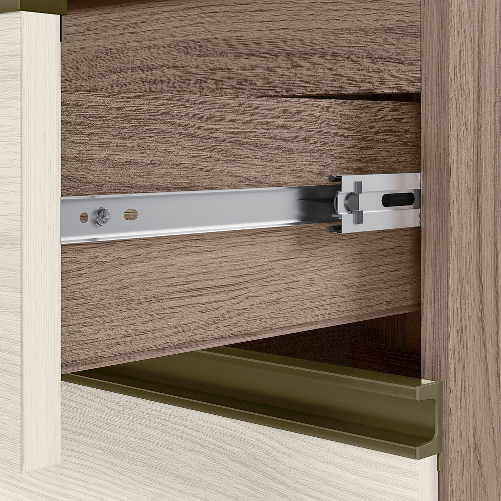 Balcao Com Tampo 2G 80cm MDF Kali 16412 Carvalho Toq Bianco Toq Nicioli