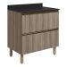 Balcao Com Tampo 2G 80cm MDF Kali 16412 Carvalho Toq Carvalho Toq Nicioli