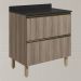 Balcao Com Tampo 2G 80cm MDF Kali 16412 Carvalho Toq Carvalho Toq Nicioli