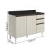 Balcao Com Tampo 2P 3G 120cm MDF Kali 16417 Bianco Toq Bianco Toq Nicioli