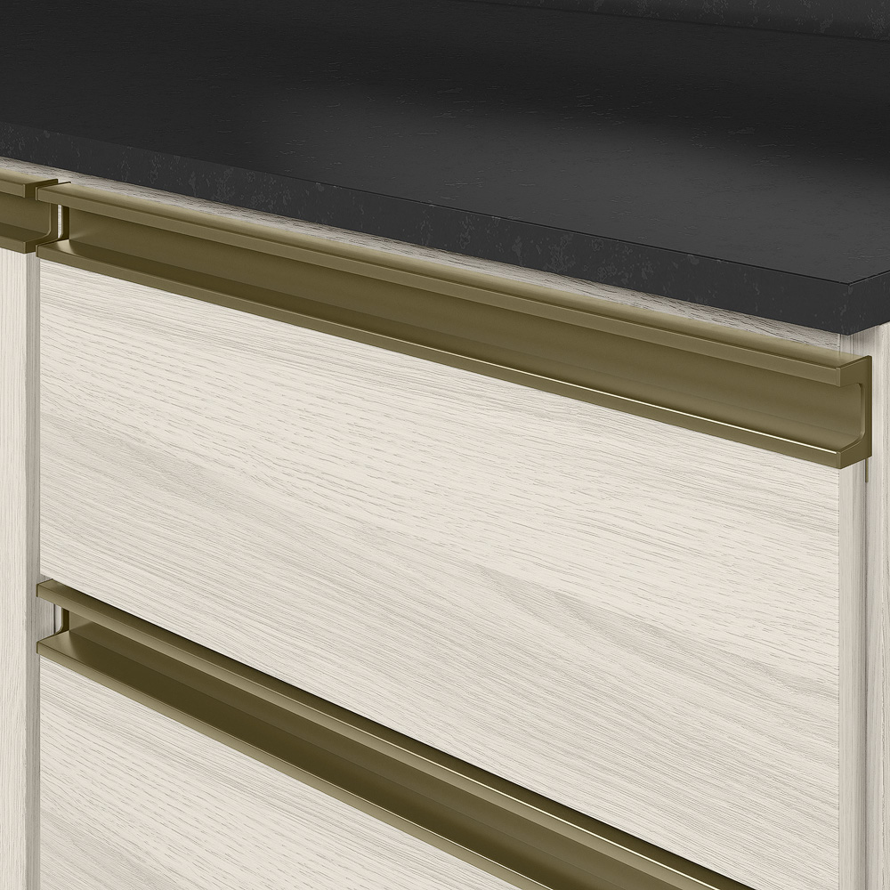 Balcao Com Tampo 2P 3G 120cm MDF Kali 16417 Bianco Toq Bianco Toq Nicioli