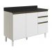 Balcao Com Tampo 2P 3G 120cm MDF Kali 16417 Bianco Toq Branco Uv Nicioli