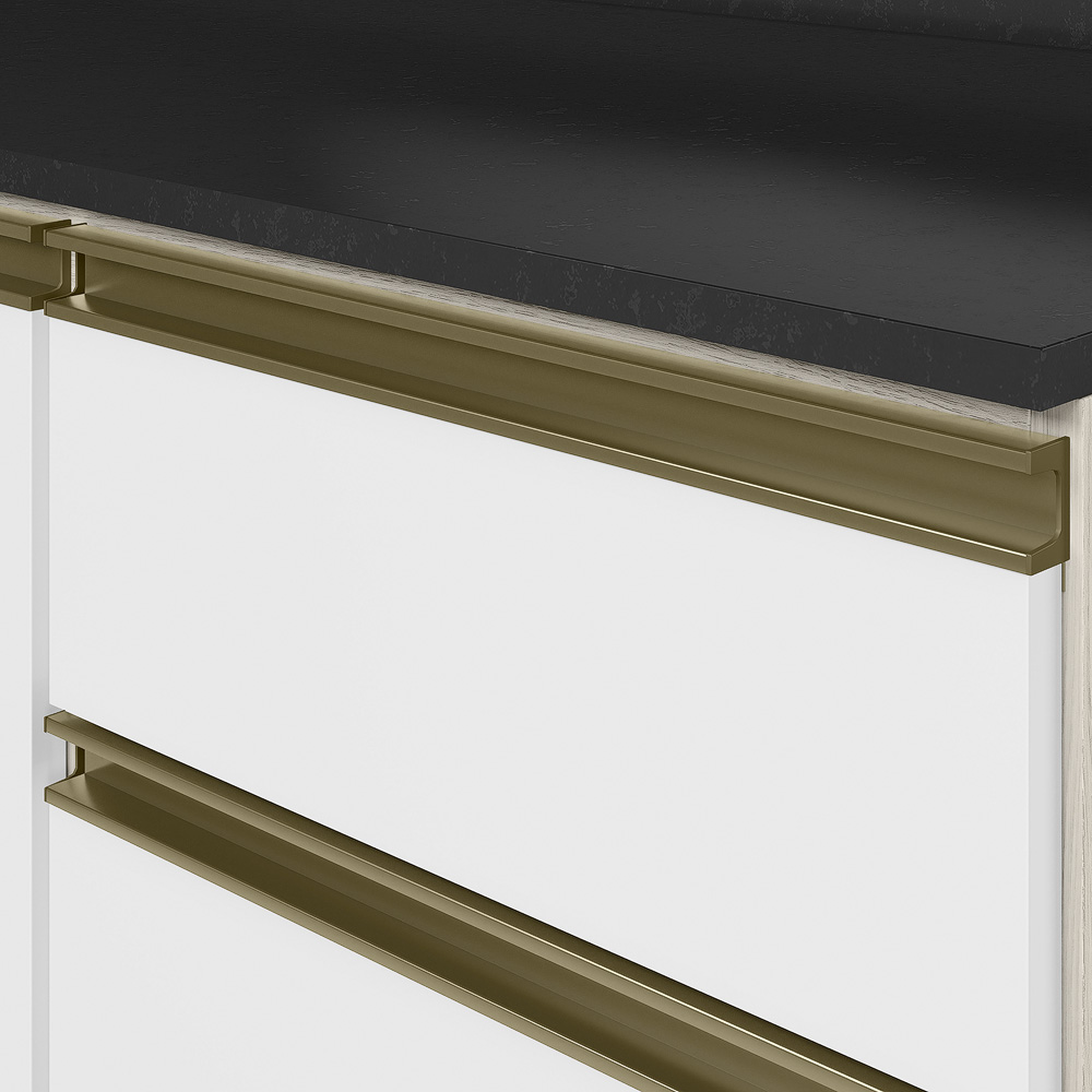 Balcao Com Tampo 2P 3G 120cm MDF Kali 16417 Bianco Toq Branco Uv Nicioli