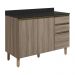 Balcao Com Tampo 2P 3G 120cm MDF Kali 16417 Carvalho Toq Carvalho Toq Nicioli