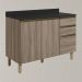 Balcao Com Tampo 2P 3G 120cm MDF Kali 16417 Carvalho Toq Carvalho Toq Nicioli