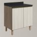 Balcao Com Tampo 2P 60 cm MDF Kali 12220 Carvalho Toq Bianco Toq Nicioli