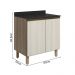 Balcao Com Tampo 2P 60 cm MDF Kali 12220 Carvalho Toq Bianco Toq Nicioli