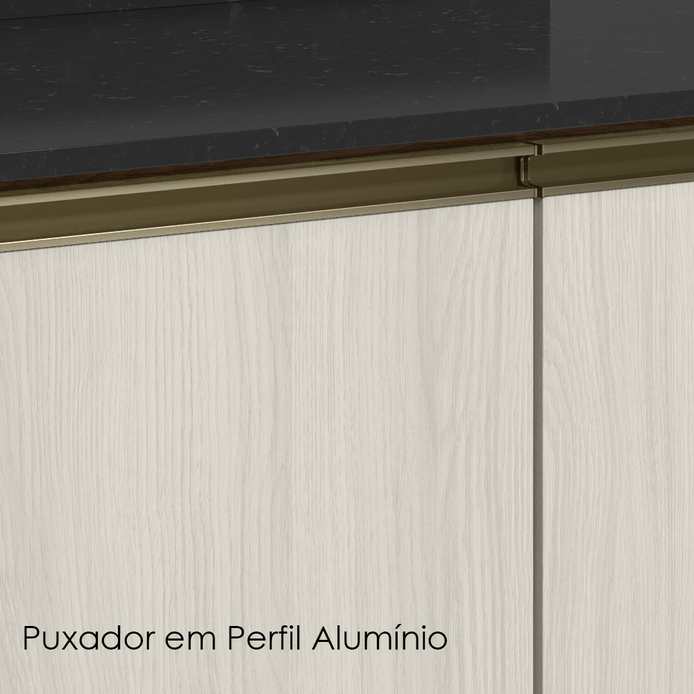 Balcao Com Tampo 2P 60 cm MDF Kali 12220 Carvalho Toq Bianco Toq Nicioli