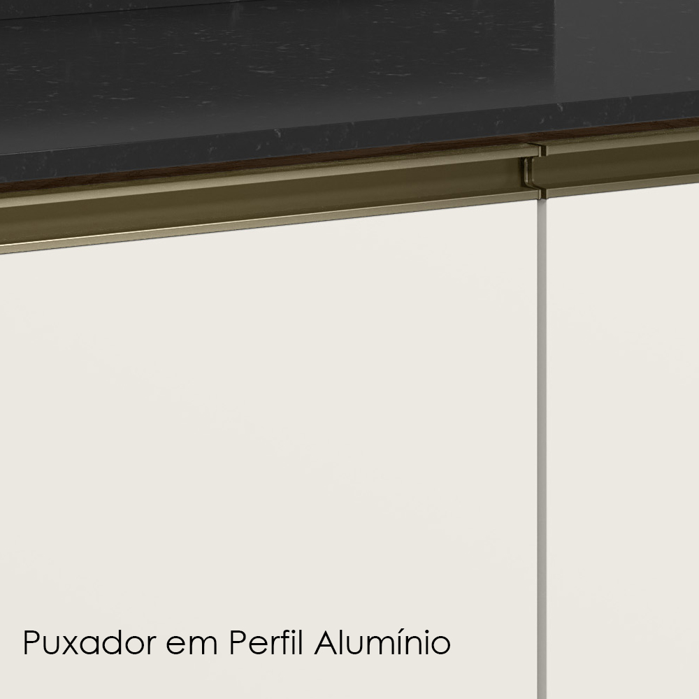 Balcao Com Tampo 2P 60 cm MDF Kali 12220 Carvalho Toq Off White Cetim Nicioli