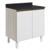 Balcao Com Tampo 2P 70 cm MDF Kali 12221 Bianco Toq Branco Uv Nicioli