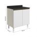 Balcao Com Tampo 2P 70 cm MDF Kali 12221 Bianco Toq Branco Uv Nicioli