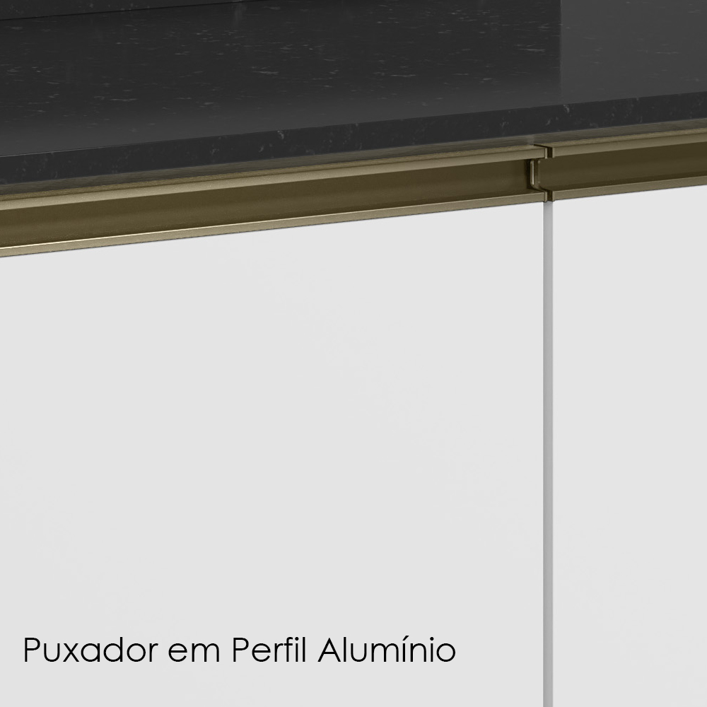 Balcao Com Tampo 2P 70 cm MDF Kali 12221 Bianco Toq Branco Uv Nicioli