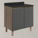 Balcao Com Tampo 2P 70 cm MDF Kali 12221 Carvalho Toq Chumbo Nicioli