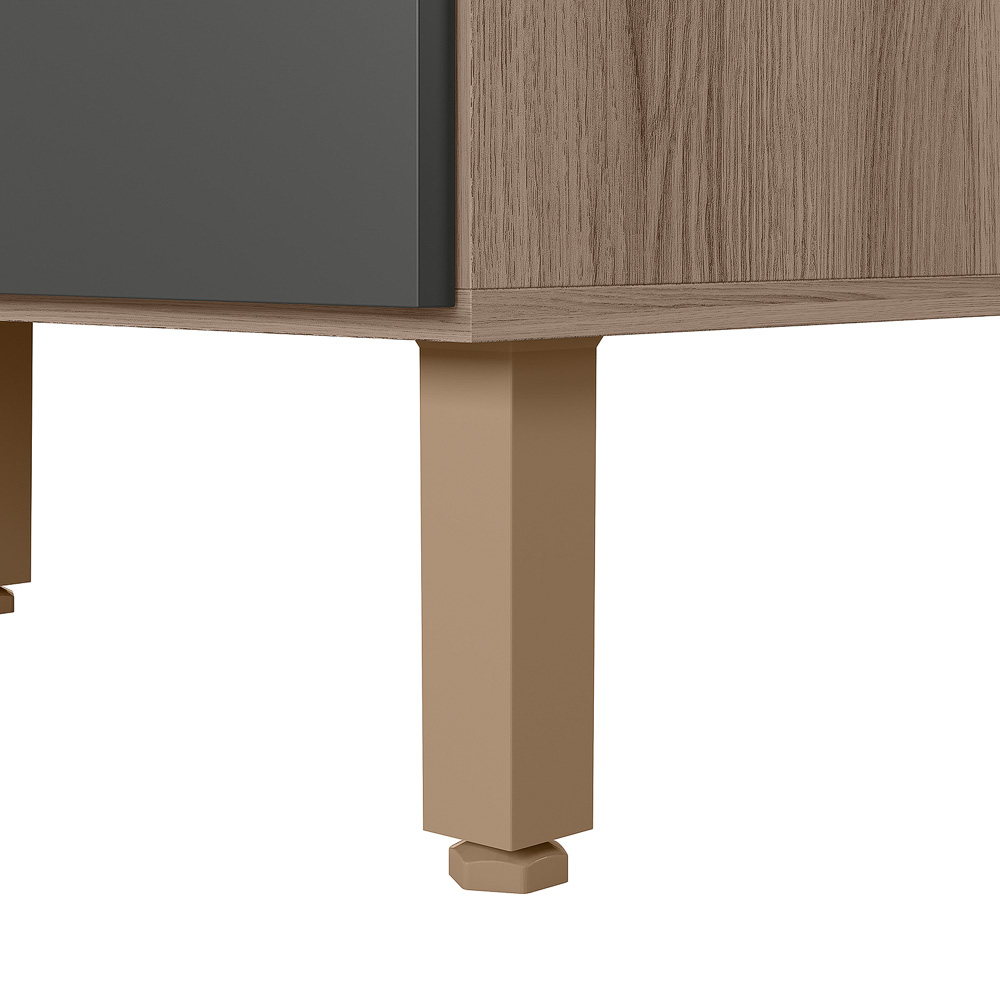 Balcao Com Tampo 2P 70 cm MDF Kali 12221 Carvalho Toq Chumbo Nicioli