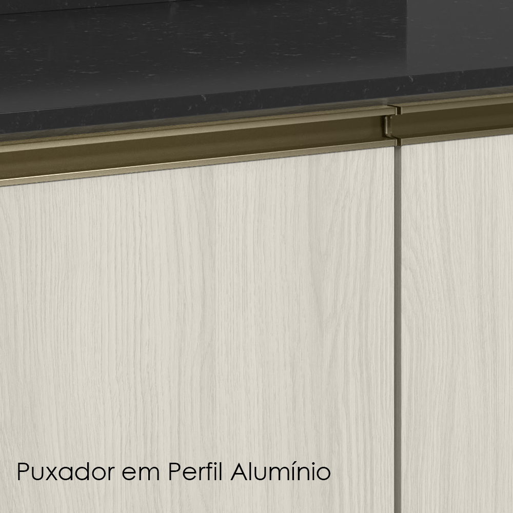 Balcao Com Tampo 2P 80 cm MDF Kali 12223 Bianco Toq Bianco Toq Nicioli