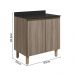 Balcao Com Tampo 2P 80 cm MDF Kali 12223 Carvalho Toq Carvalho Toq Nicioli