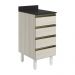 Balcao Com Tampo 4G 40 cm MDF Kali 16410 Bianco Toq Bianco Toq Nicioli